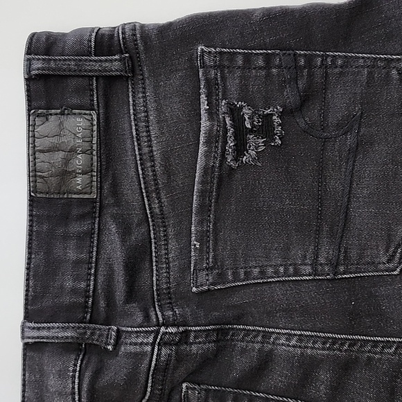 American Eagle AEO NE(X)T Level Stretch Black Super Hi-Rise  Shortie Shorts Sz 0 - Picture 9 of 16